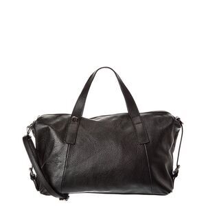 Italian Leather Top Handles Bag, Black
